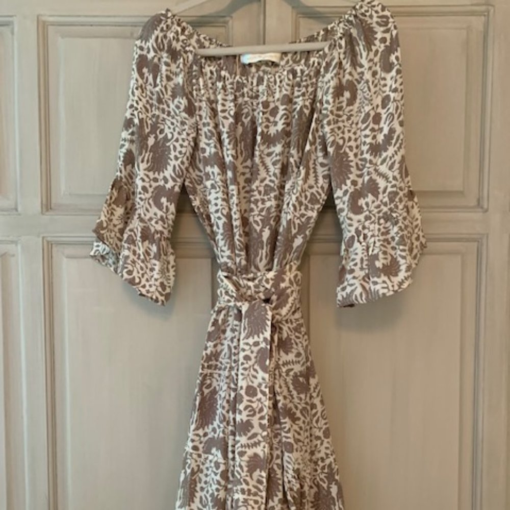 Natalie Martin Mesa Silk Midi Dress - Neutral - M